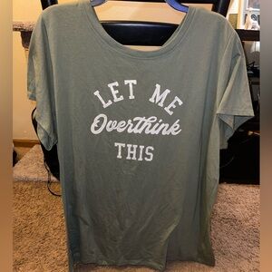 Torrid Women’s T-Shirt Size 3 – Light Olive Green “Let Me Overthink This”